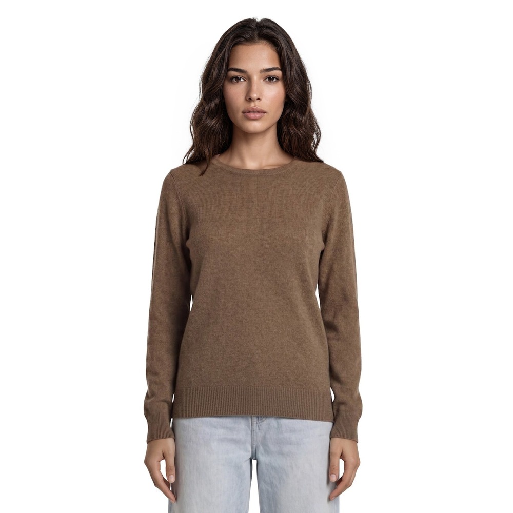 Charter Club 100% Cashmere  Sweater Women's Size Medium Brown Crew Neck Pullover
